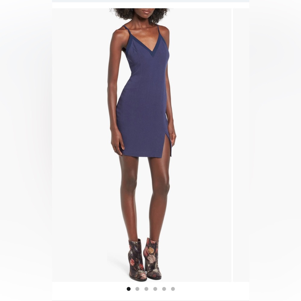 ASTR Navy Blue Spaghetti Strap Dress